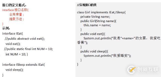 java中用interface定義一個接口的方法