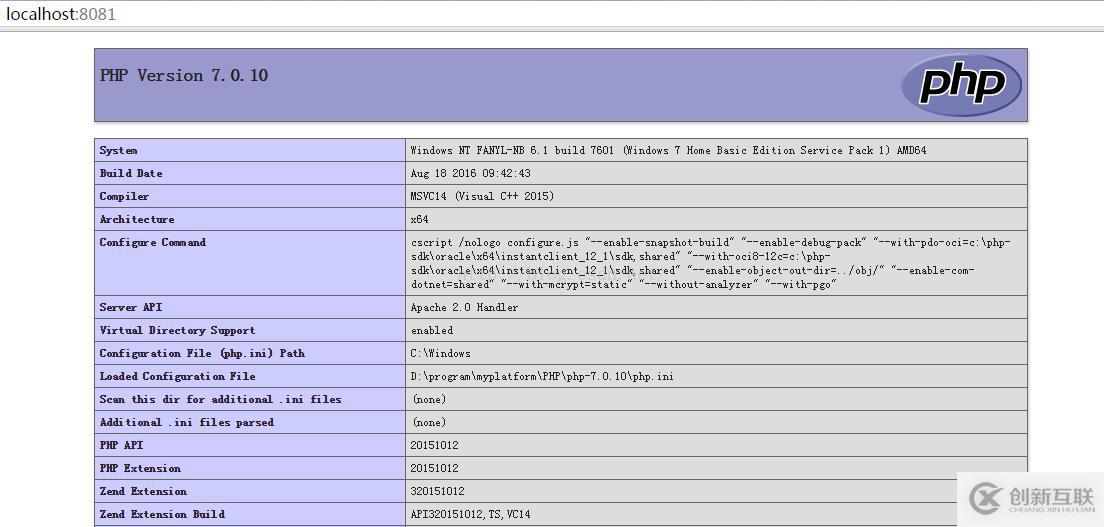 Windows7下PHP7運行環(huán)境搭建的方法