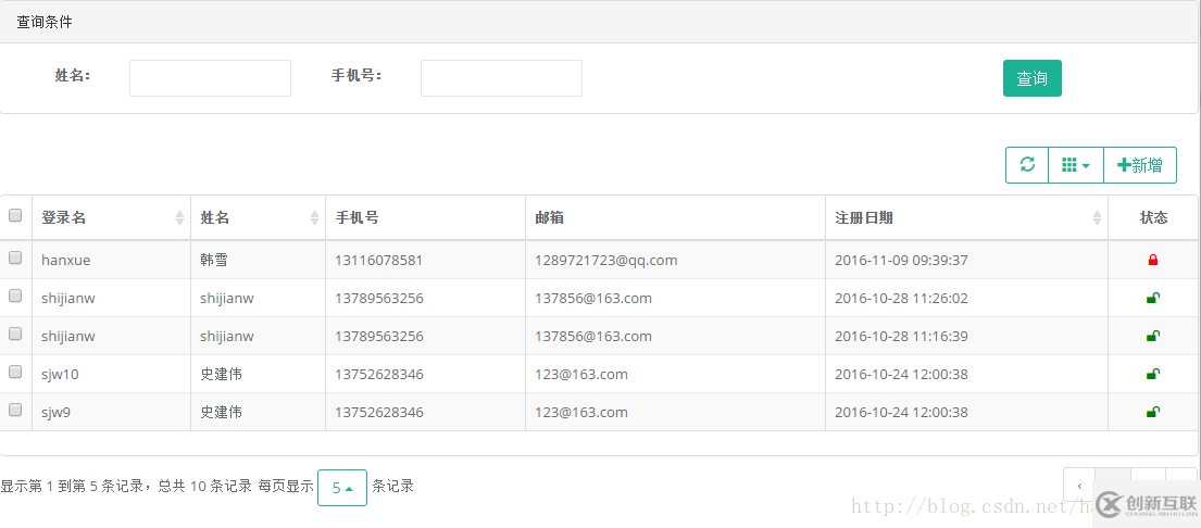 bootstrap table表格插件之服務(wù)器端分頁的示例分析