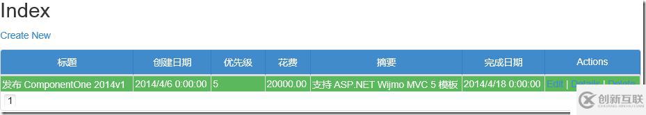 ASP.NET MVC 5– 使用Wijmo MVC 5模板1分鐘創(chuàng)建應(yīng)用