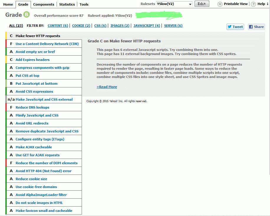 YSlow2.0 分析網(wǎng)頁前端性能