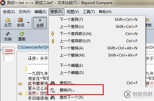 Beyond Compare文本怎么替換