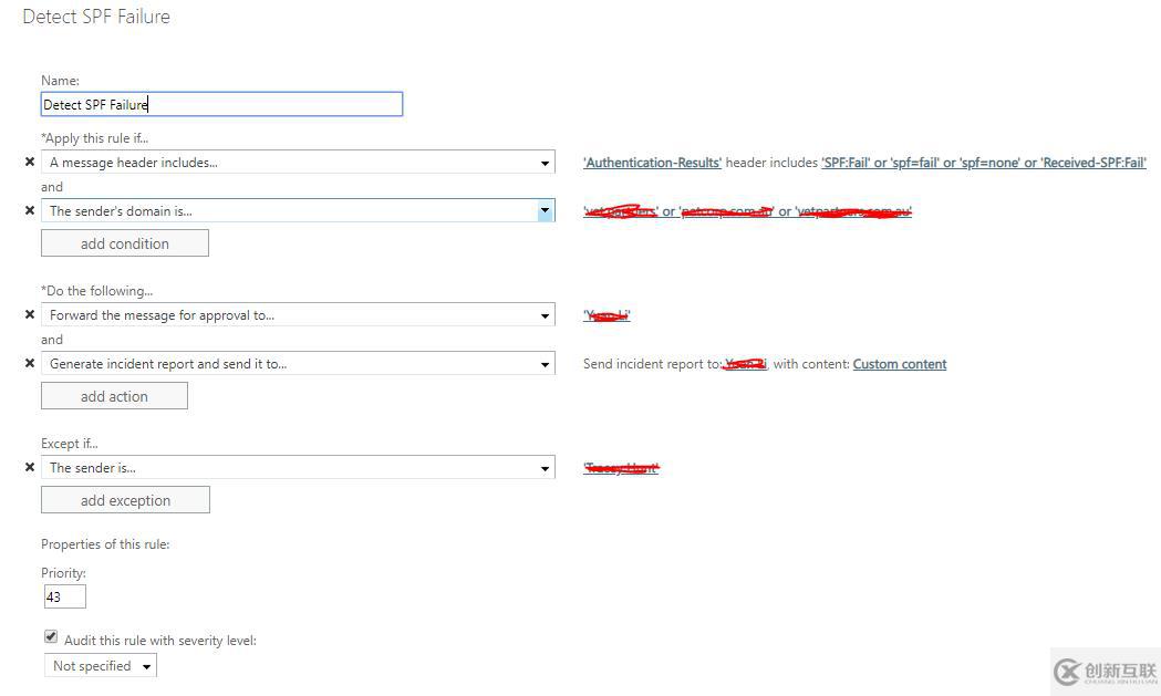 Office 365 設(shè)定規(guī)則避免spoof郵件