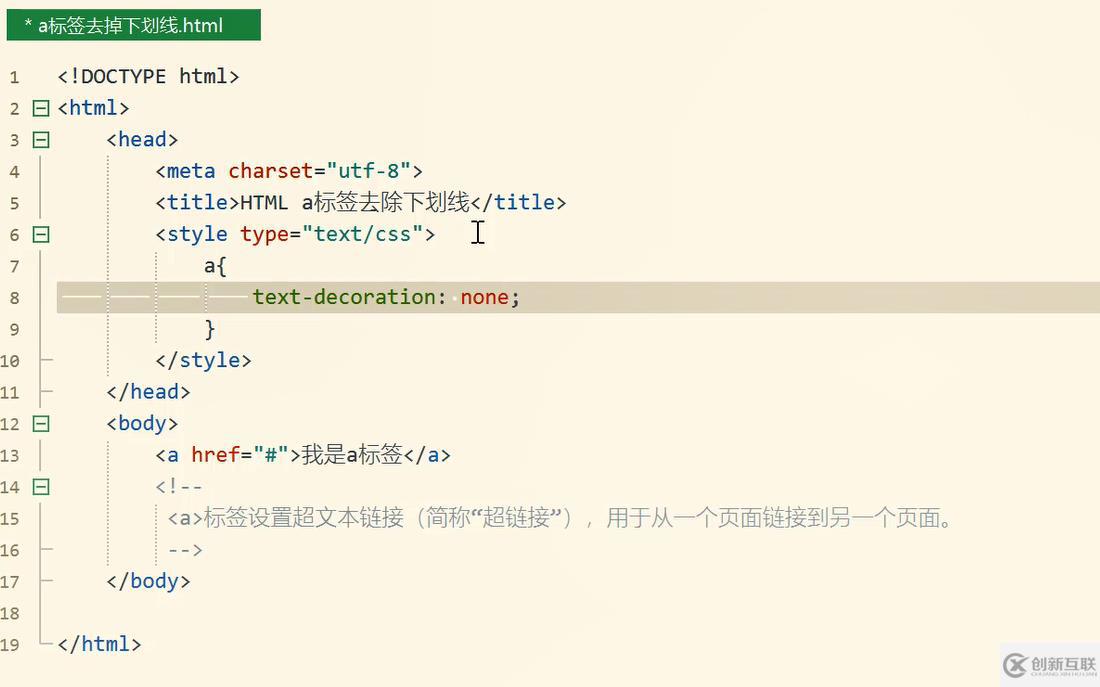HTML中a標(biāo)簽如何去掉下劃線