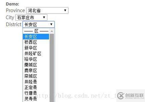js省市區(qū)級聯(lián)查詢的示例分析